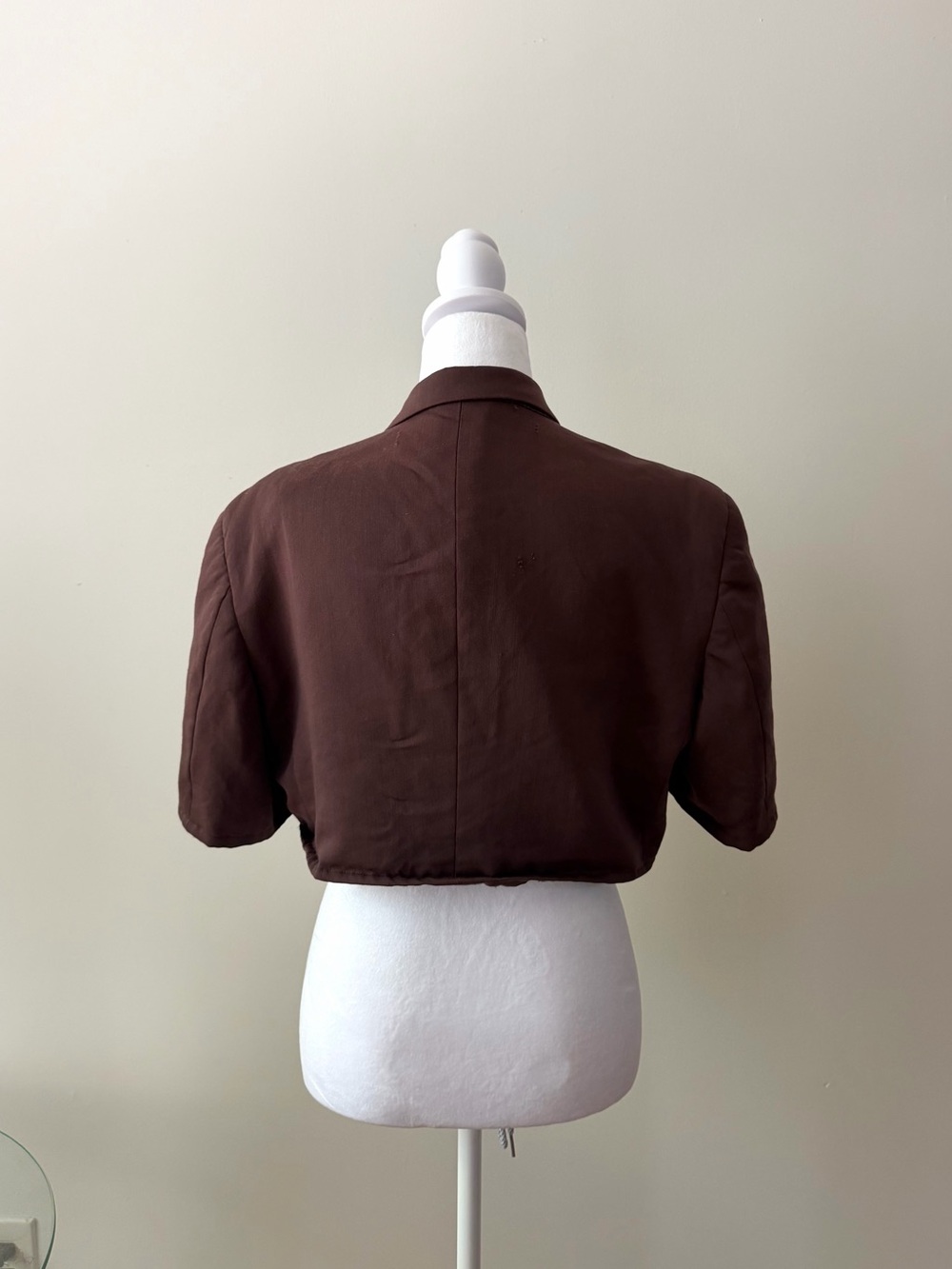 Women's Cropped Double-Breasted Brown Suit - Picture 3 of 4